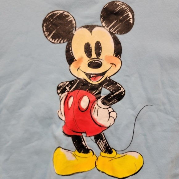 Original Disney Mickey Mouse Sweatshirt Womens Size 2XL Sky Blue - Picture 5 of 8